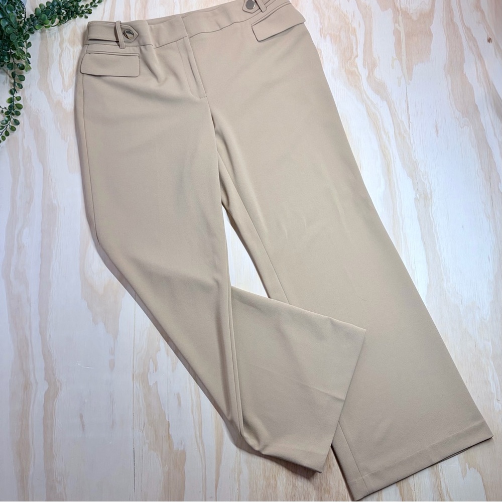 Calvin Klein Khaki Dress Pants 14 Straight Leg Stretch Career Office
